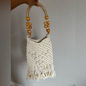 Handcrafted Cream Macramé Bag